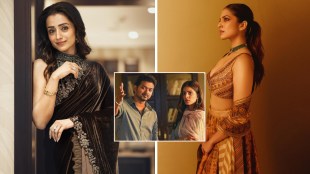 Malavika Mohanan with Trisha Krishnan on Petta shoot