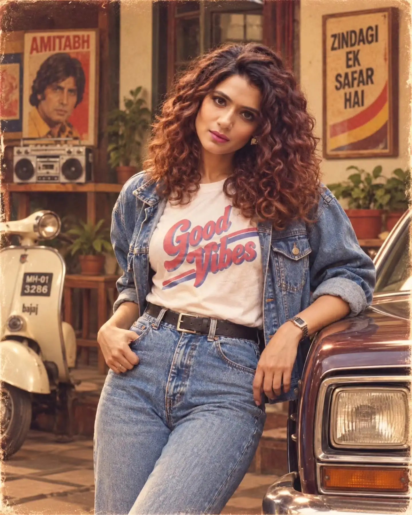 Prarthana Behere 80s vibe AI photoshoot