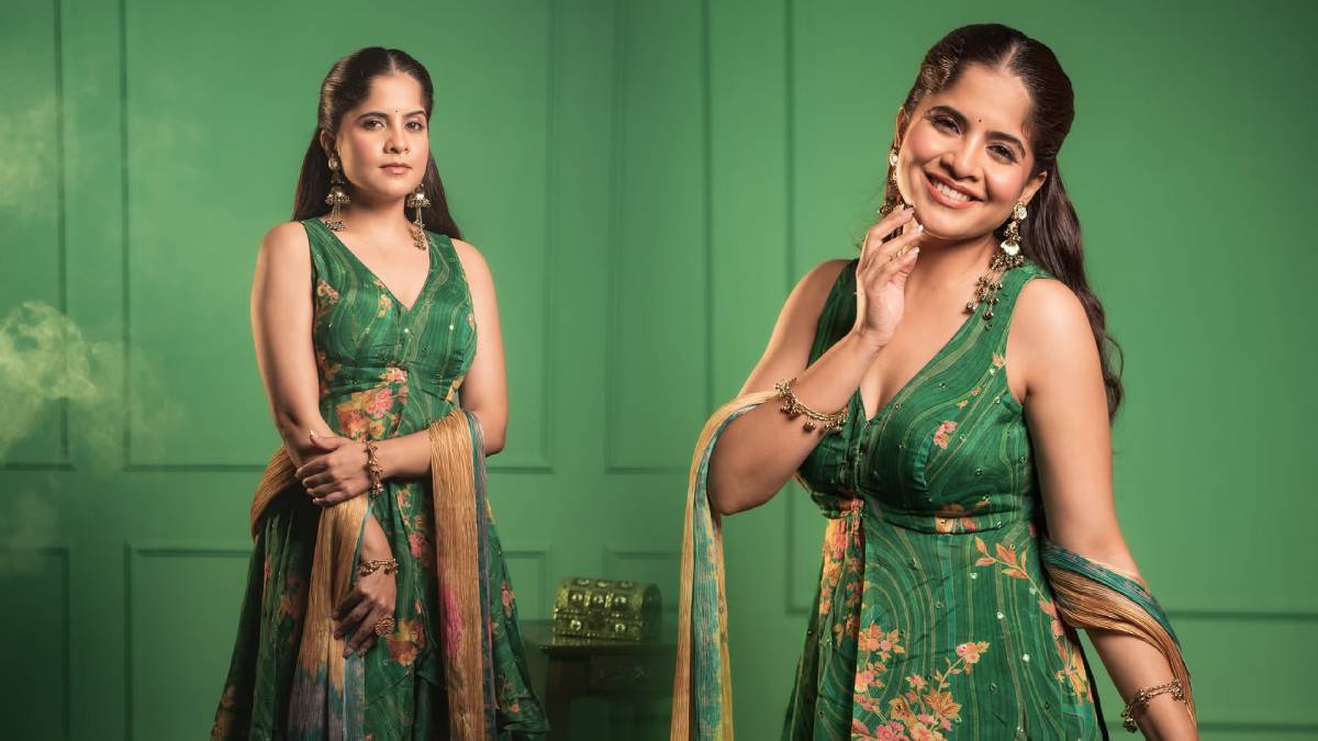 Amruta Deshmukh green ethnic look