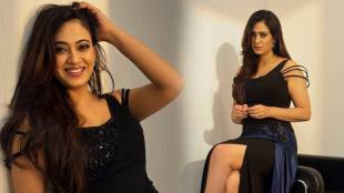 Shweta Tiwari black gown photoshoot