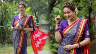 Rupali Bhosle nauvari saree look