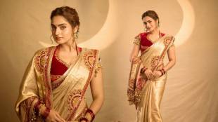 Ayesha Khan traditional saree look