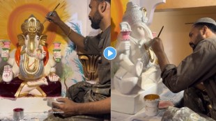karachi ganesh math mandir | muslim artist painting ganpati bappa idol | viral video karachi ganeshotsav | pakistan marathi community ganesh utsav
