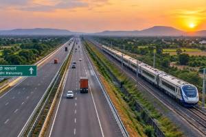 Samruddhi Expressway Parallel Railway Project Maharashtra | Devendra Fadnavis Nagpur Announcement Freight Corridor | JNPT Nashik Jalna Wardha Dry Port Freight Rail Line | Rajesh Praikar Express India News Report