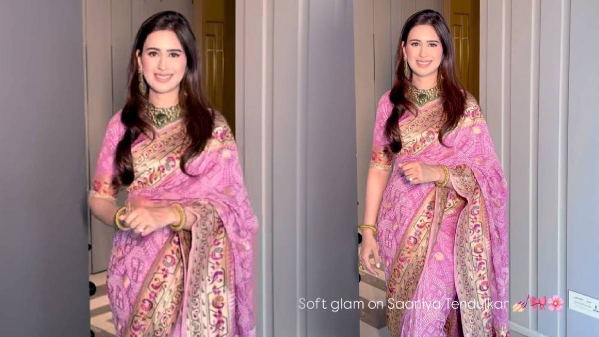 http:// Saaniya%20Chandhok%20bandhani%20saree%20look