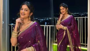 Anushri Mane purple saree look