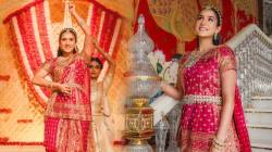 Photos : अँटिलियातील गणेशोत्सवात मुकेश अंबानींच्या धाकट्या सुनेचा गुलाबी कांजीवरम साडीत राजेशाही लूक