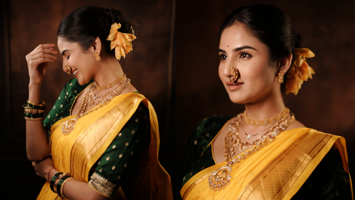 http://Pooja%20Birari%20Yellow%20Nauvari%20Saree%20Look
