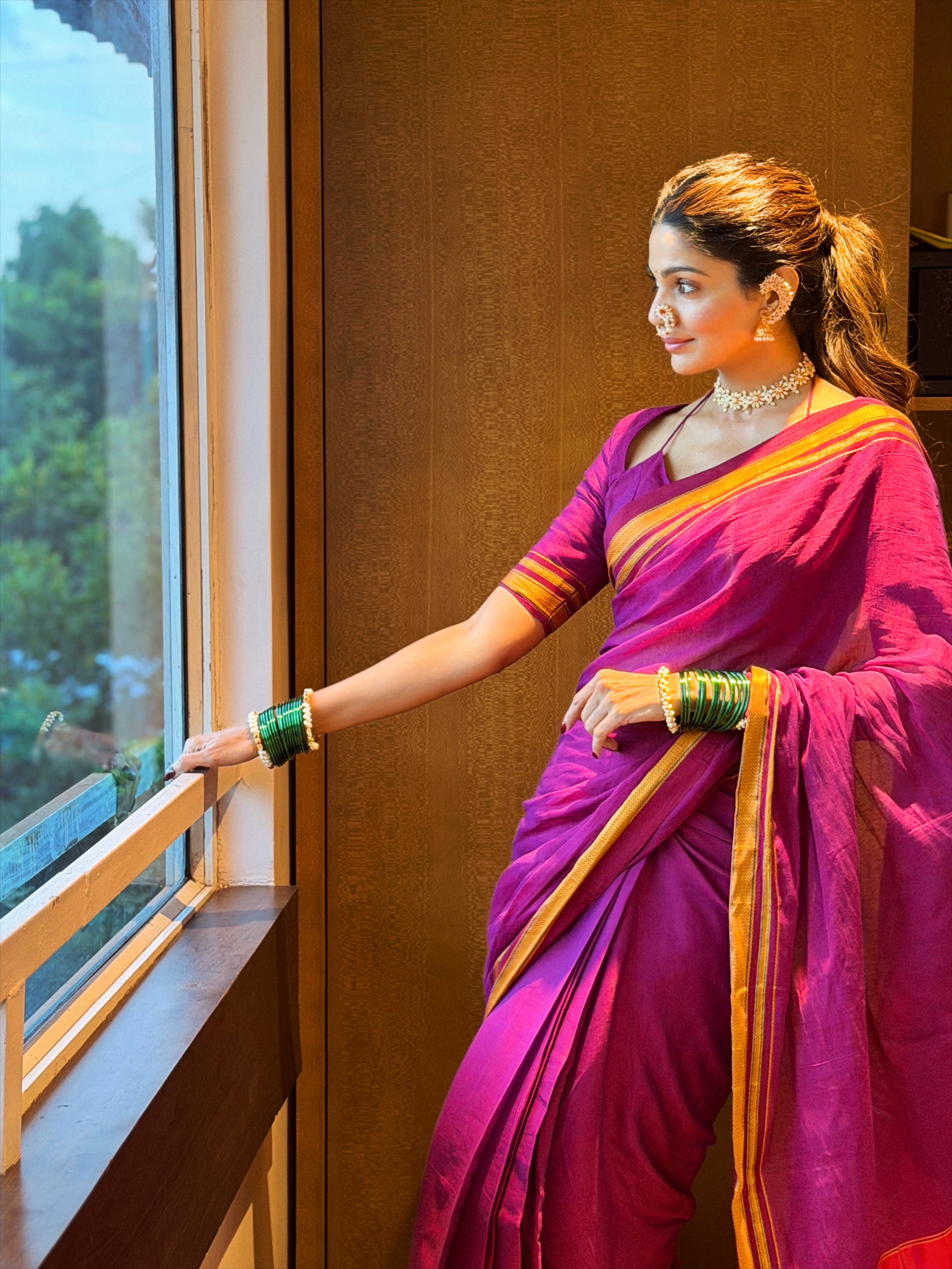 Pooja Sawant Irkal Saree Look