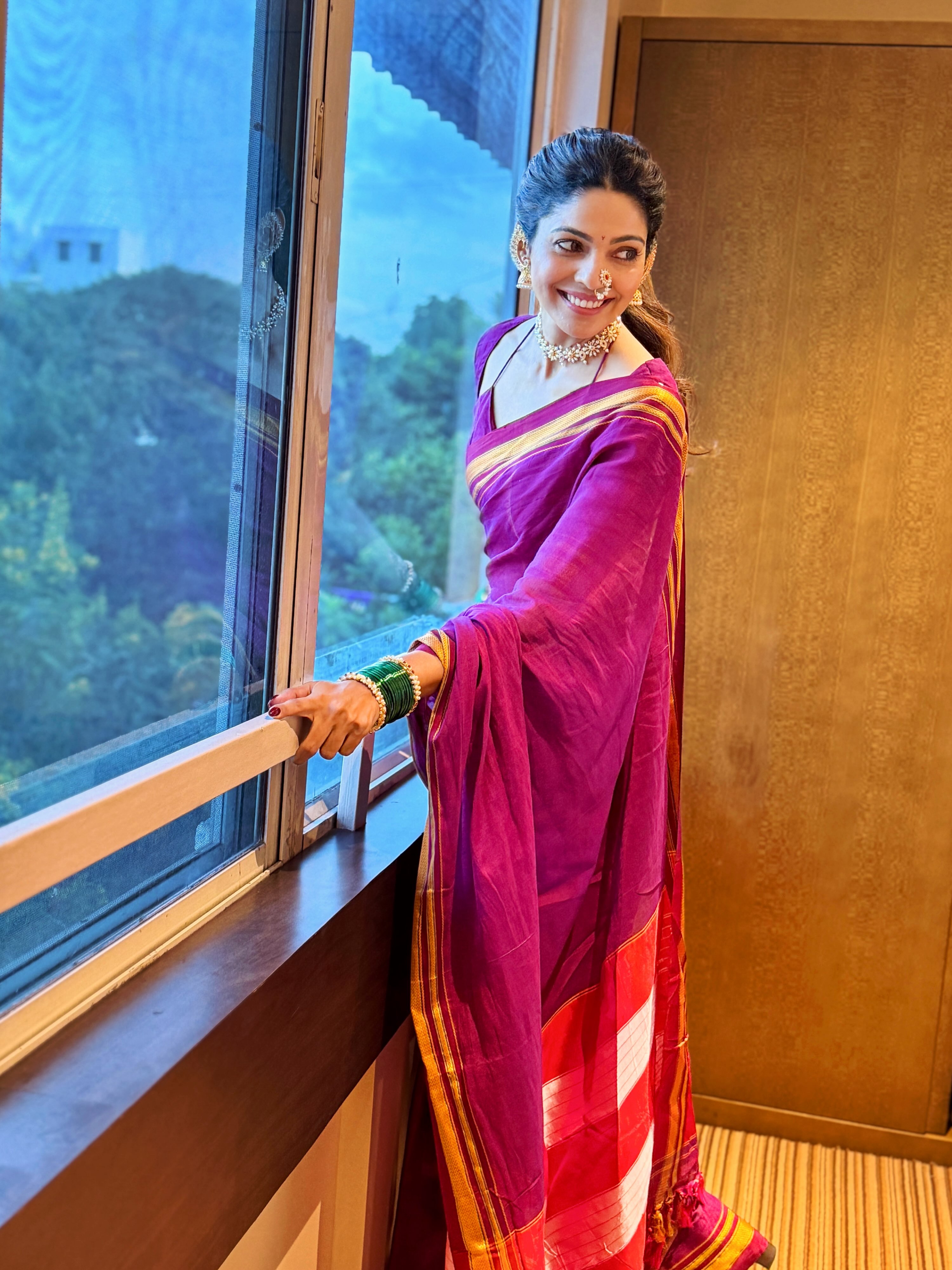 Pooja Sawant Irkal Saree Look