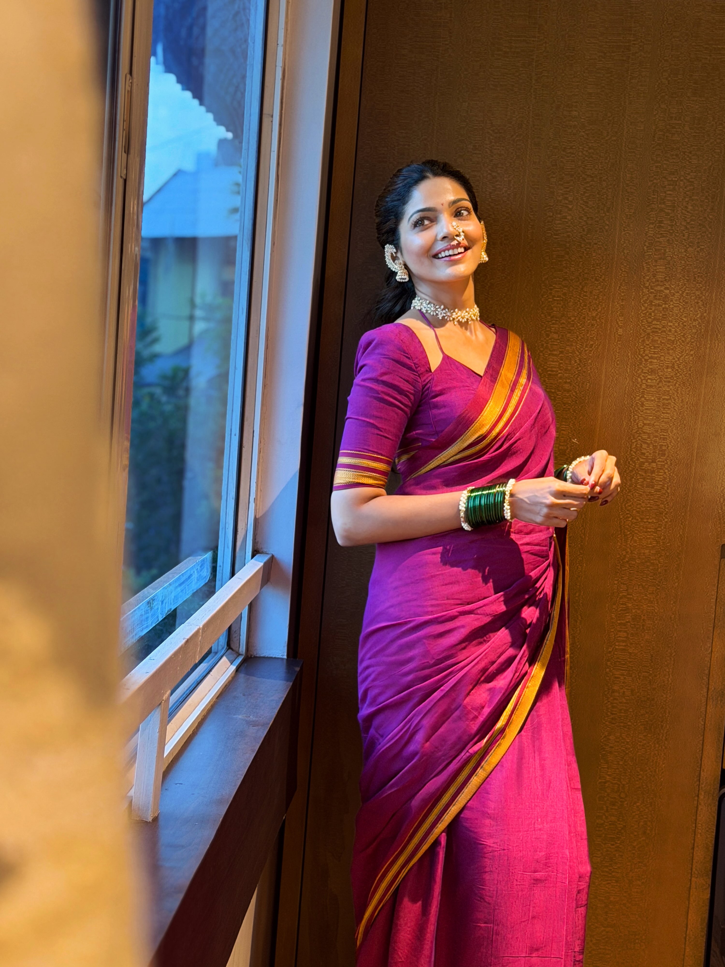 Pooja Sawant Irkal Saree Look