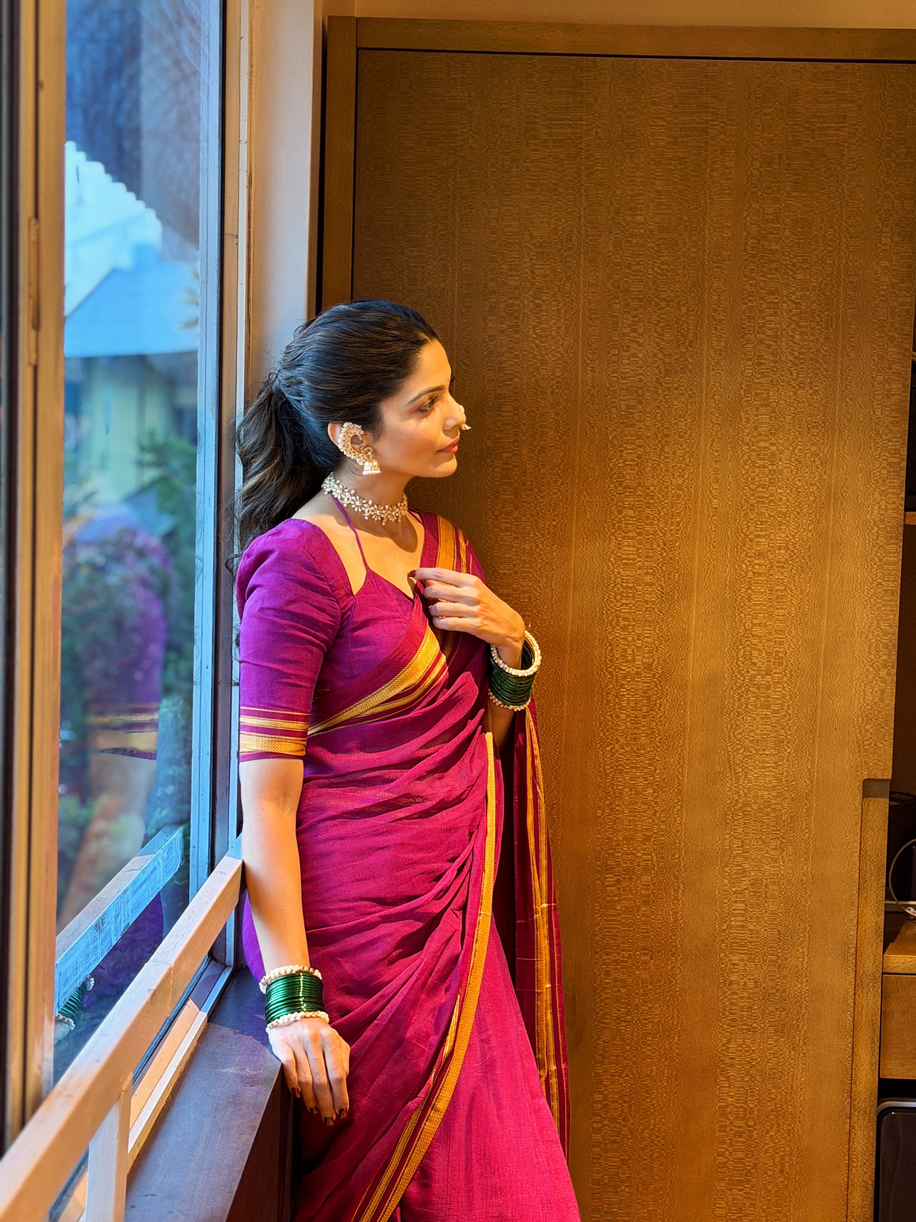 Pooja Sawant Irkal Saree Look