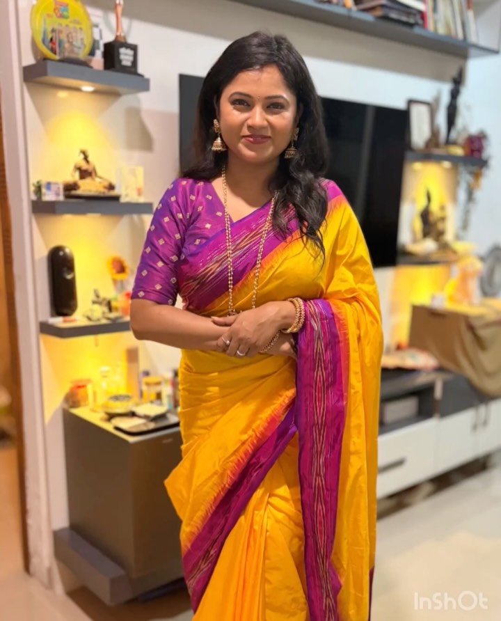 Rasika Vengurlekar Yellow Saree Look