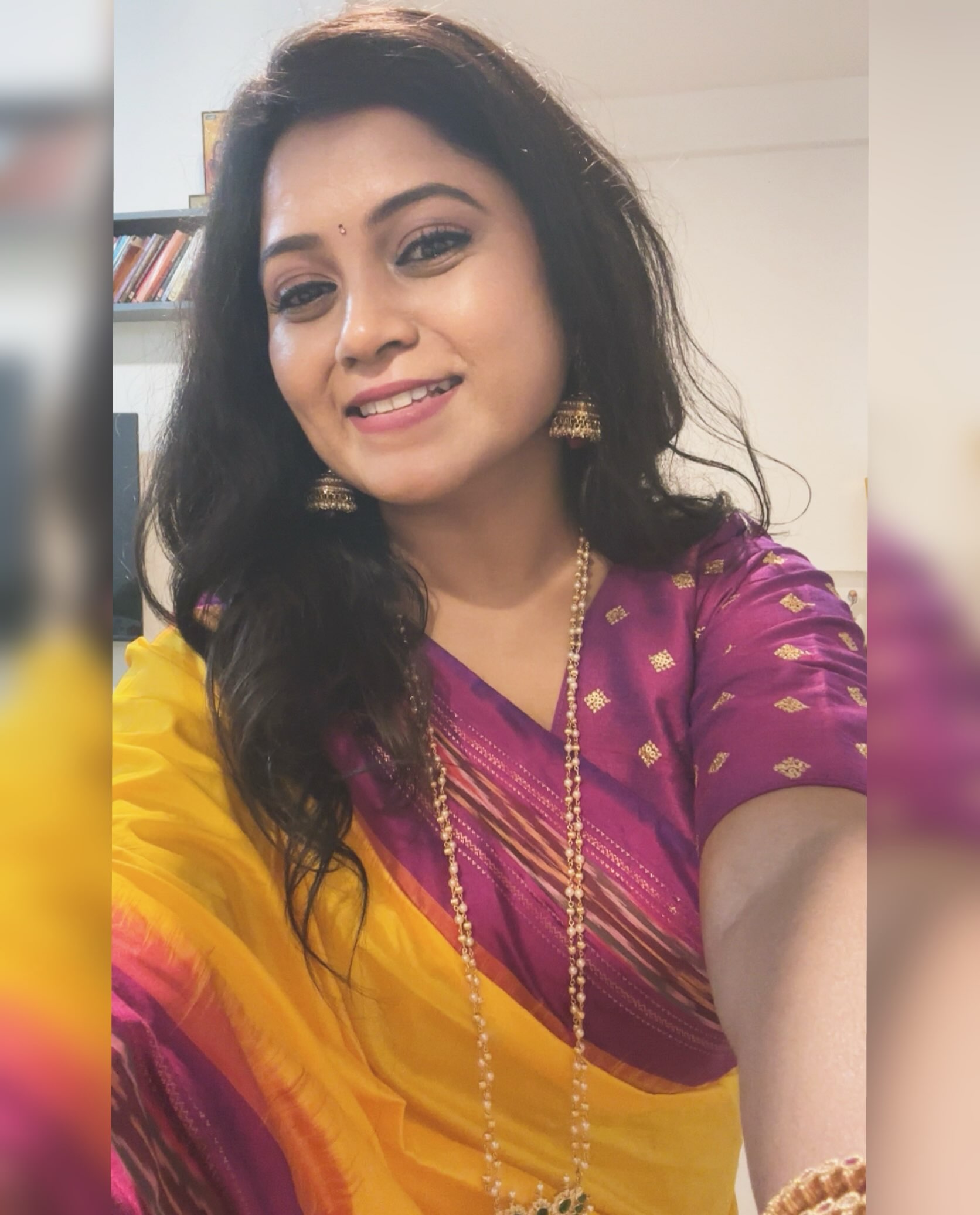 Rasika Vengurlekar Yellow Saree Look
