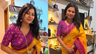 Rasika Vengurlekar Yellow Saree Look