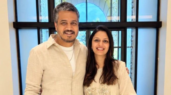 Rohit Pawar With Wife Kunti