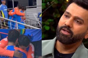 Rohit Sharma Virat Kohli Hug T20 World Cup 2024