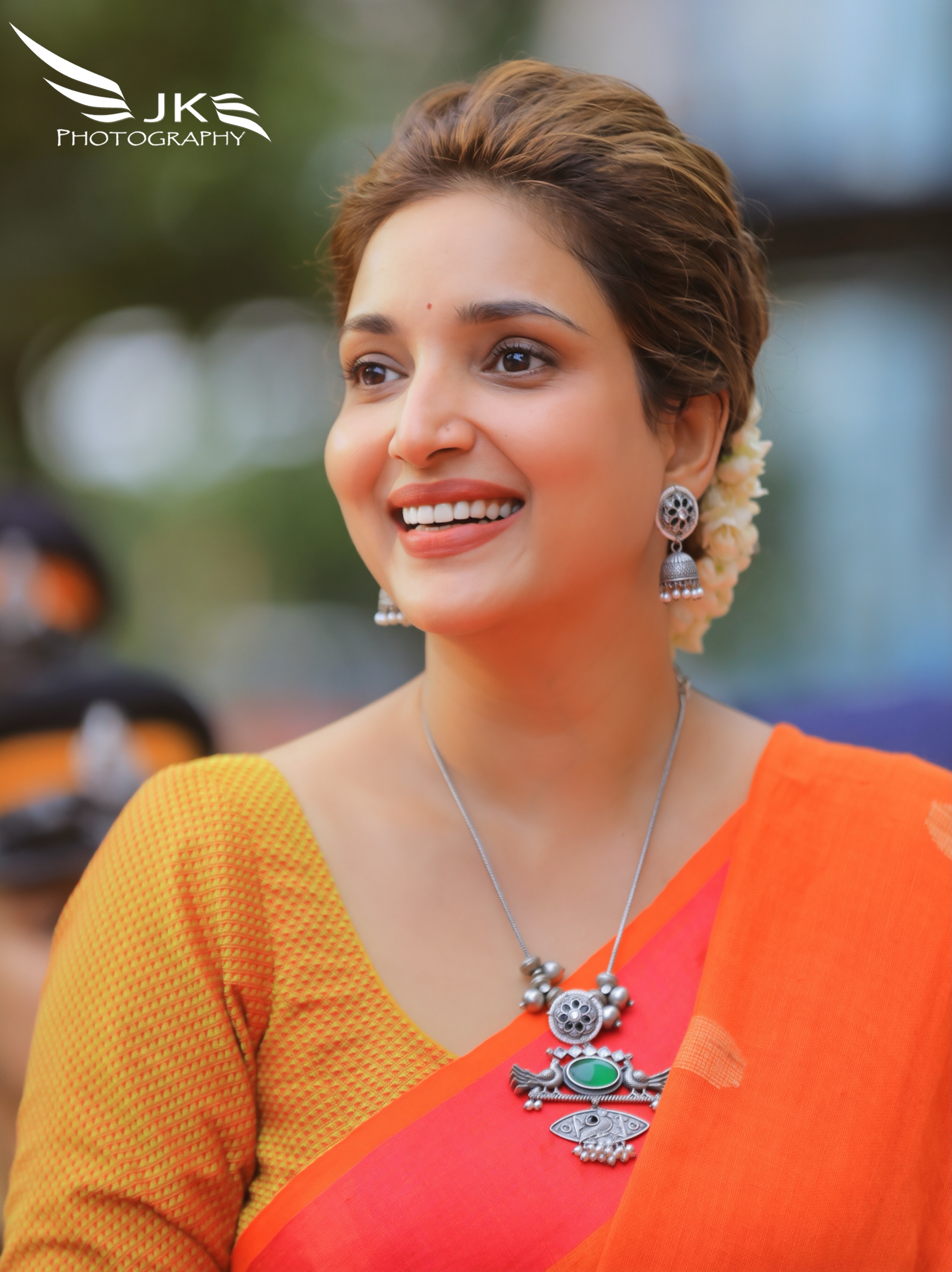 Rupali Bhosle Orange Nauvari Saree Look