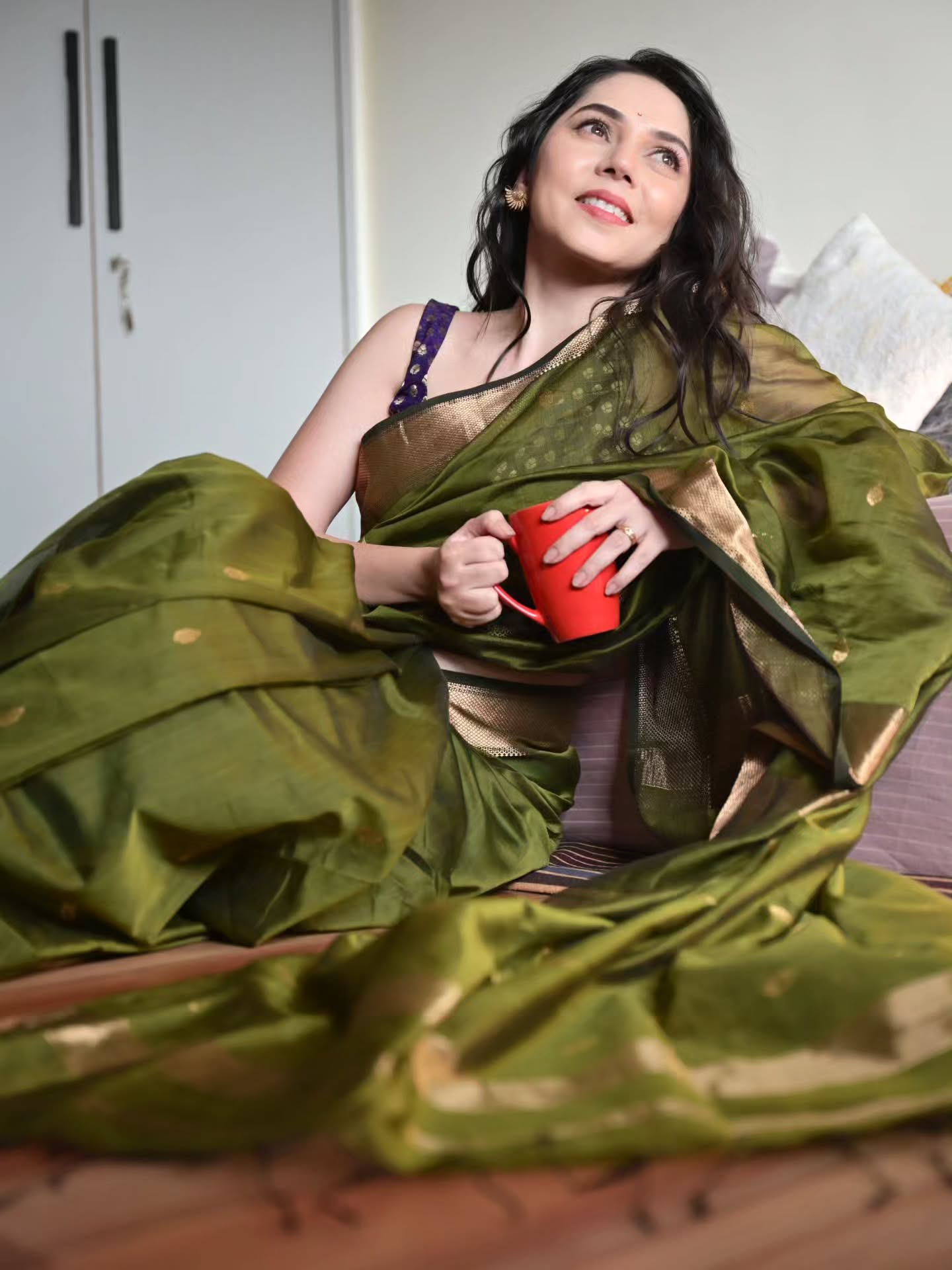 Sai Kalyankar Maheshwari Saree Look