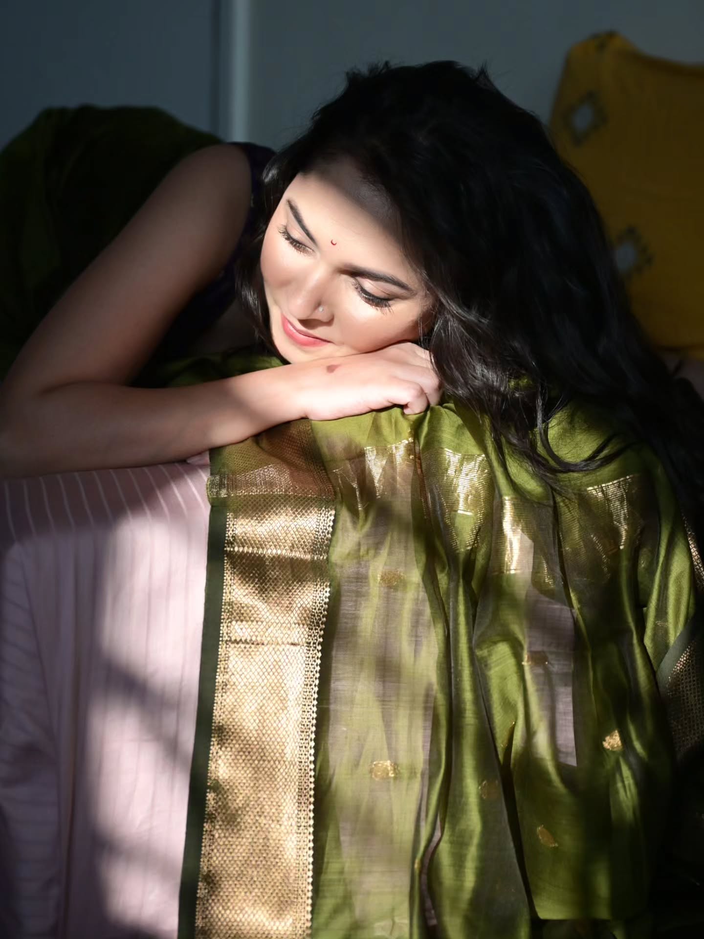 Sai Kalyankar Maheshwari Saree Look