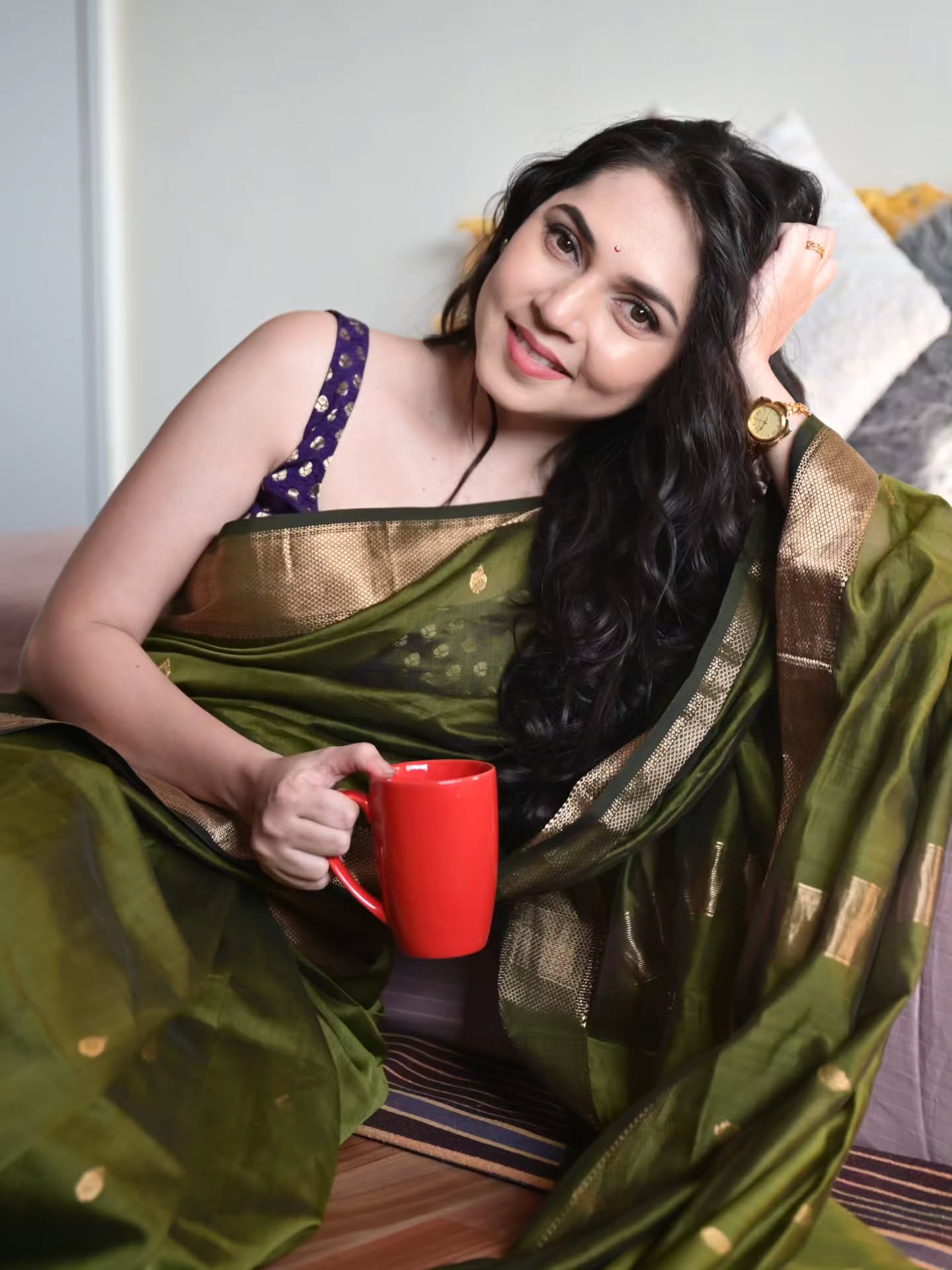 Sai Kalyankar Maheshwari Saree Look