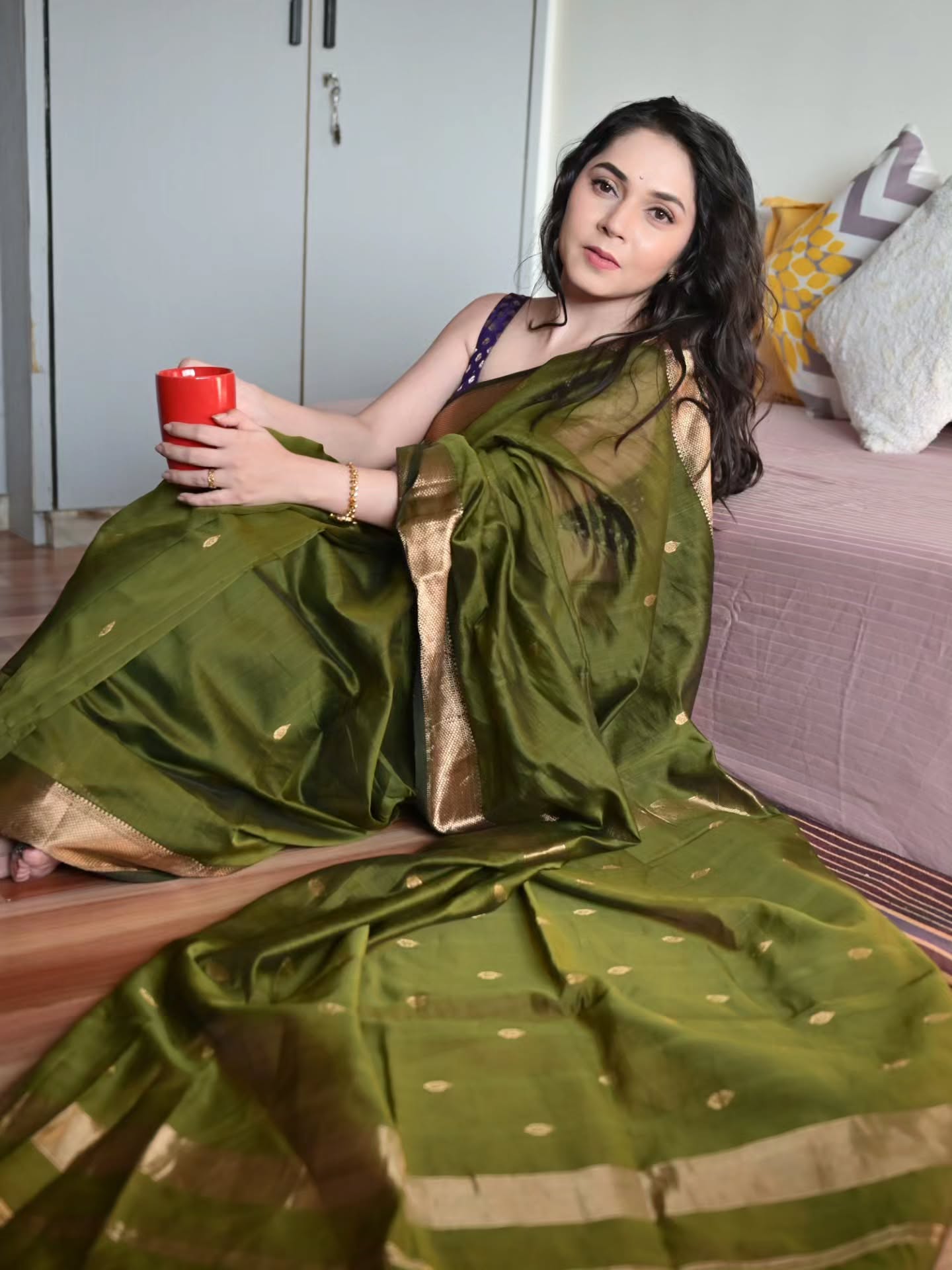 Sai Kalyankar Maheshwari Saree Look
