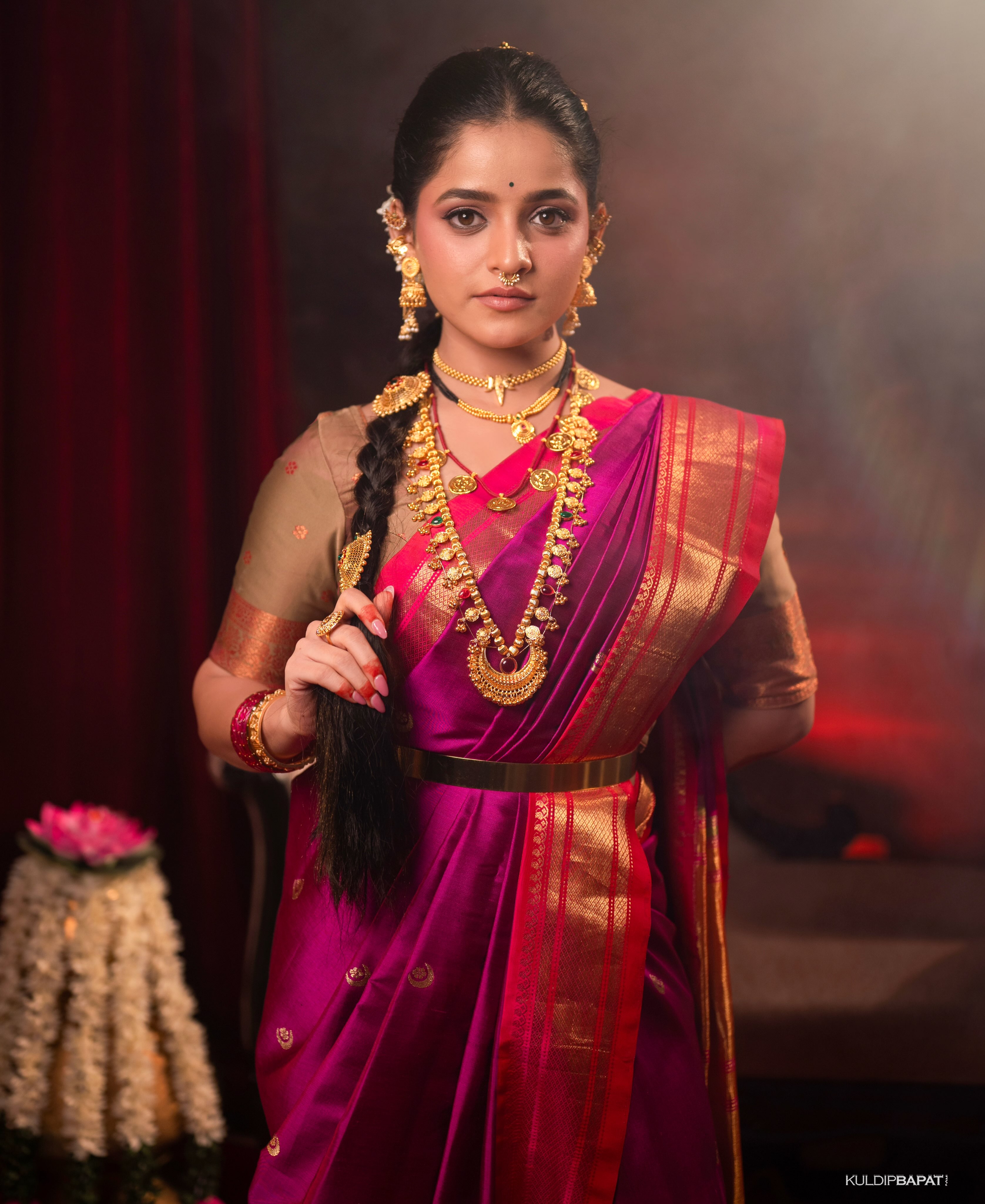 Sharayu Sonawane Pink Nauvari Saree Look