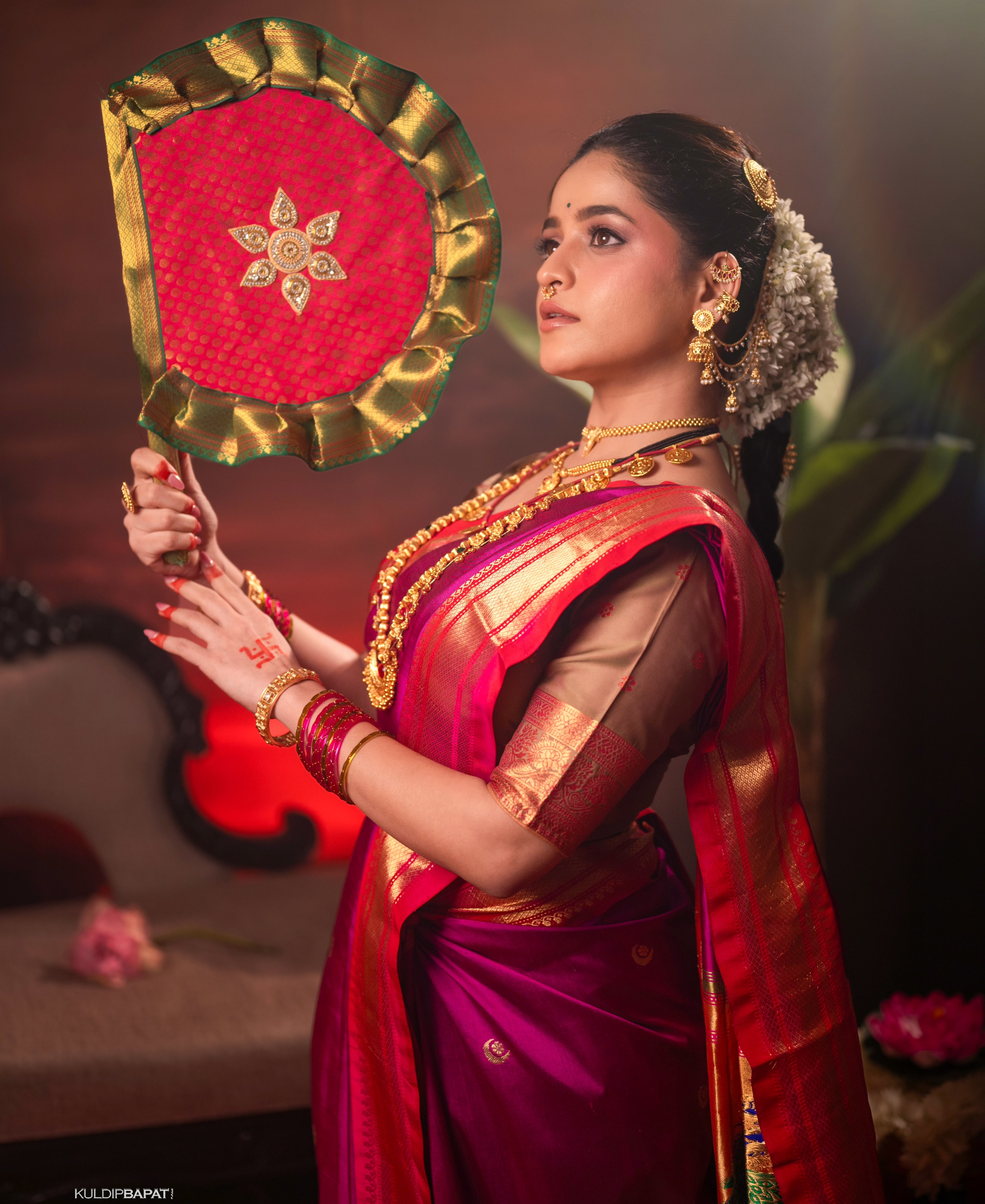Sharayu Sonawane Pink Nauvari Saree Look