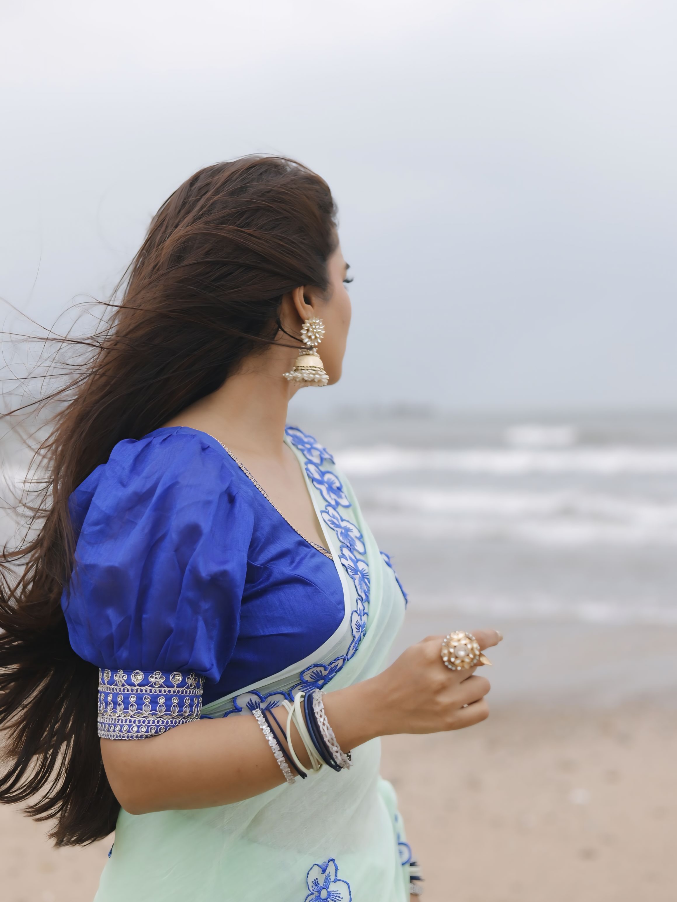 Tanvi Kolte Beach Saree Look Photoshoot