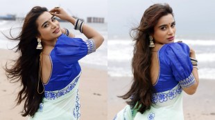 Tanvi Kolte Beach Saree Look Photoshoot