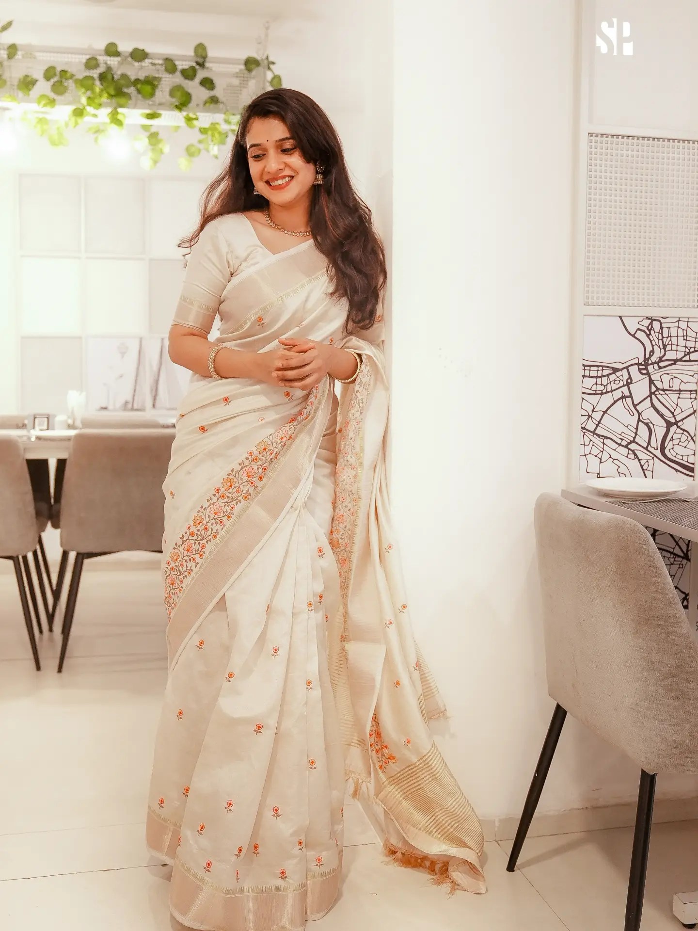 Vaishnavi Kalyankar Gaikwad White Saree Look