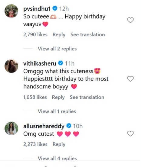 PV Sindhu comment on Varun Tej-Lavanya Tripathi Son photos