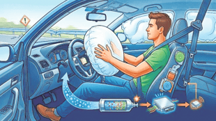 car airbag working mechanism | nitrogen gas airbag deployment | automotive safety sensors accelerometer | seatbelt and airbag importance