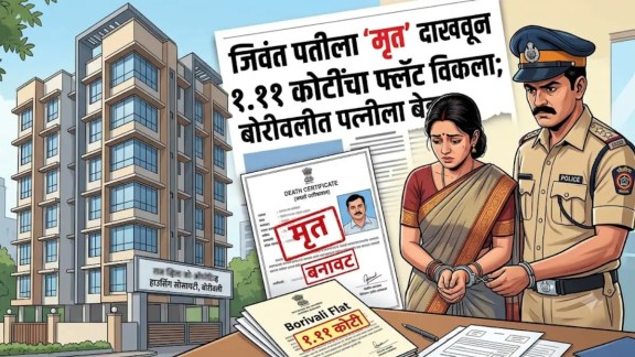 Borivali Crime News wife arrests in Mumbai flat fraud | Fake death certificate husband property sale Borivali