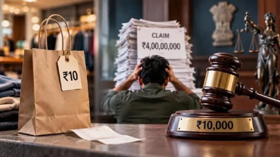 Hyderabad consumer court fines customer over carry bag claim | ALT2: Consumer court rules on 10 rupee carry bag charge case