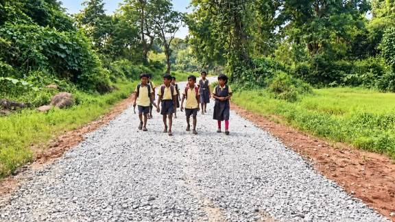 Gadchiroli school students jungle walk | Etapalli Gotatola Sarkheda ZP school | Tiger threat in Gadchiroli forest area | Maharashtra tribal education accessibility issue
