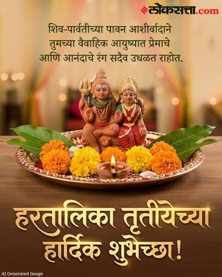 Hartalika Wishes 2026 : Happy Hartalika Tritiya wishes and greetings in Marathi