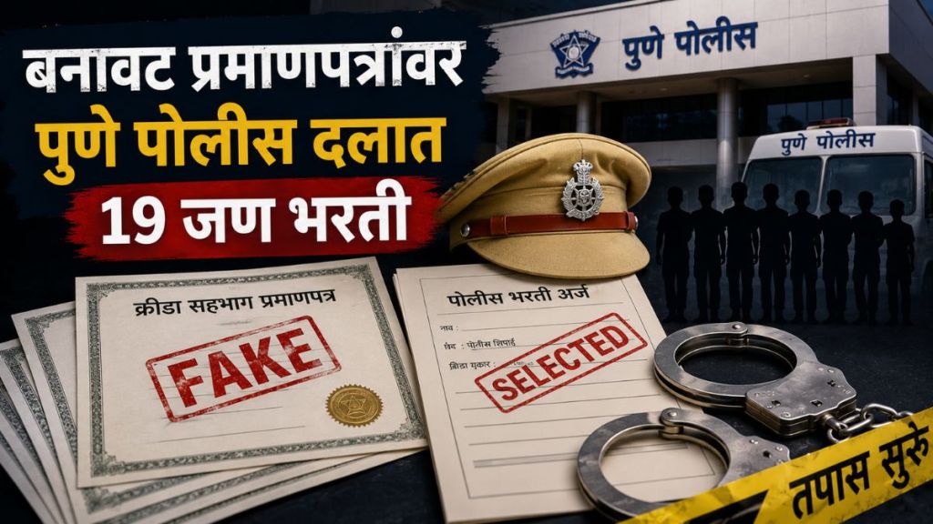 Pune Police Recruitment Scam investigation | Fake Sports Certificate Pune Police arrest news | पुणे पोलीस भरती बनावट प्रमाणपत्र प्रकरण | पुणे गुन्हे शाखा कारवाई आरोपी अटक Pune Police Recruitment Scam investigation | Fake Sports Certificate Pune Police arrest news | पुणे पोलीस भरती बनावट प्रमाणपत्र प्रकरण | पुणे गुन्हे शाखा कारवाई आरोपी अटक