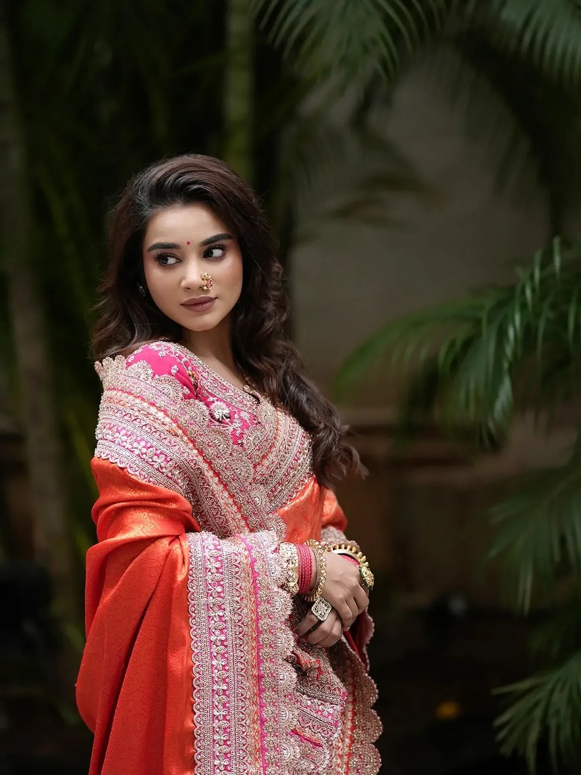  Tanvi Kolte orange saree photos