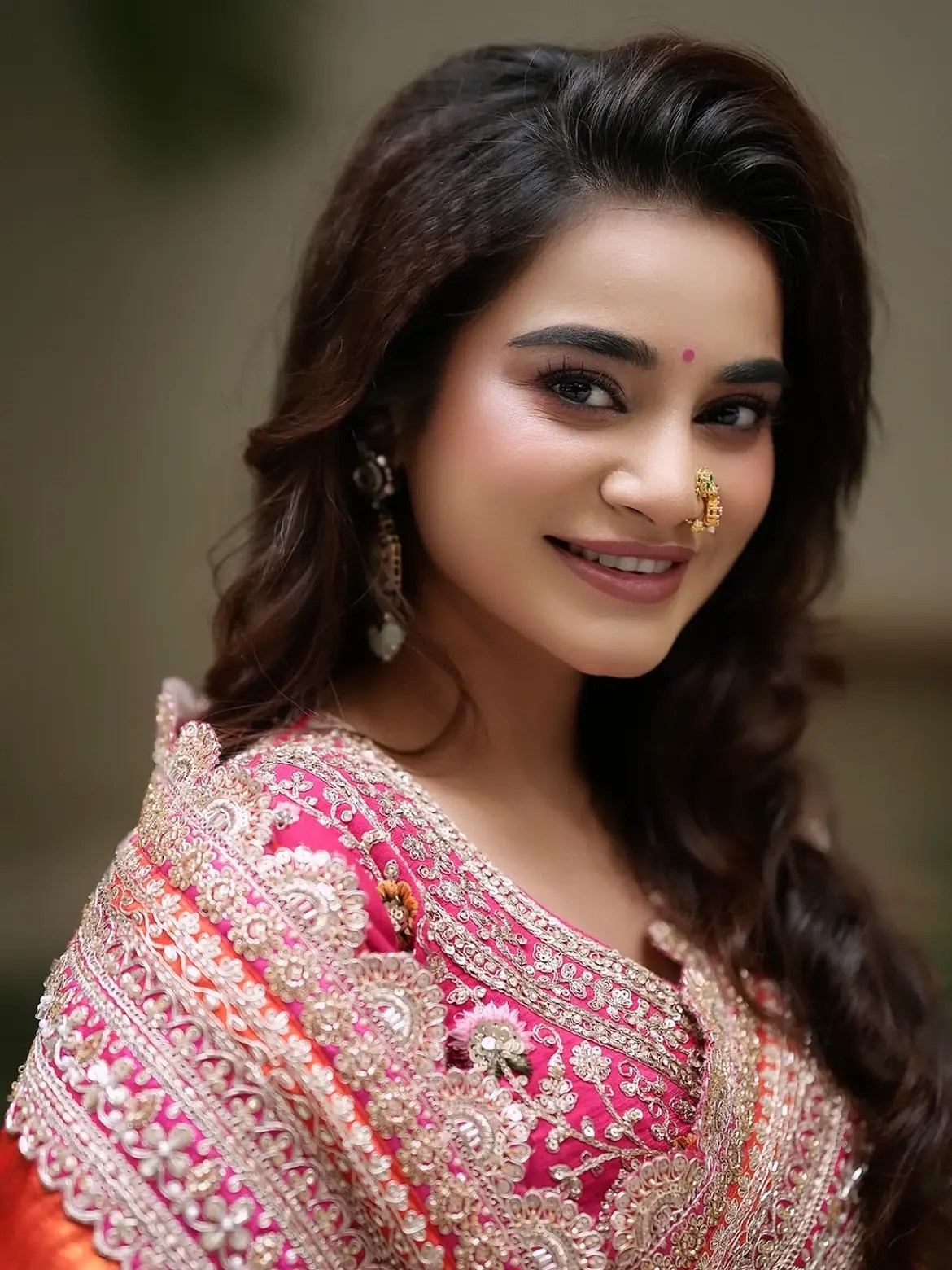  Tanvi Kolte orange saree photos