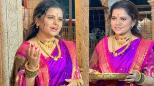 कार्तिकी गायकवाडचा पैठणी साडीतील सुंदर लूक; ‘नवदुर्गे आदि जननी’ गाण्याच्या शूटिंगदरम्यानचे फोटो व्हायरल