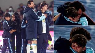 Lionel Messi Son Thiago Crying Hug video