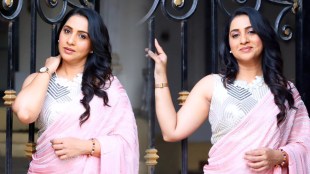 Madhurani Gokhale Pink Saree Look