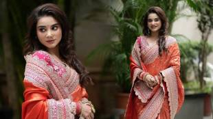  Tanvi Kolte orange saree photos