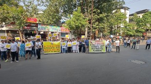 Thane metro route protest | Mook morcha in Vasant Vihar | Thane circular metro opposition | Barrister Nath Pai road protest