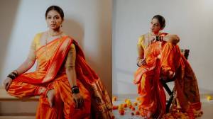 Photos: ‘जरतारी काठ, नऊवारी थाट…’; नवरात्रीनिमित्त ऋतुजा बागवेचं नारिंगी नऊवारी साडीत फोटोशूट