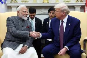PM Modi Firm Handshake Donald Trump John Bolton