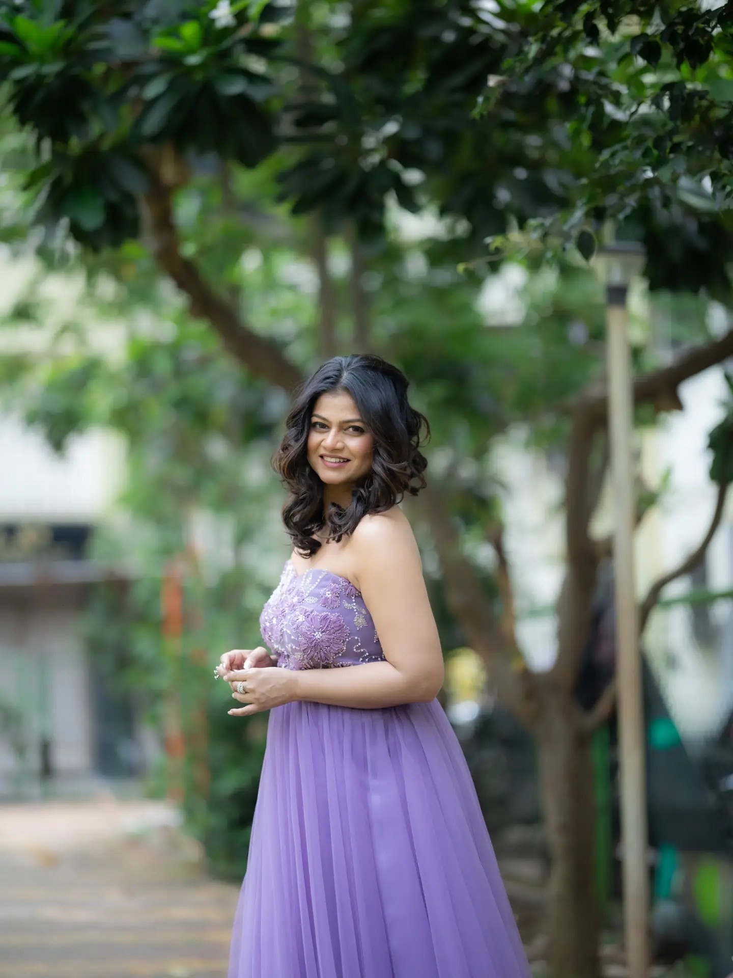 Purva Kaushik Purple Designer Gown Look
