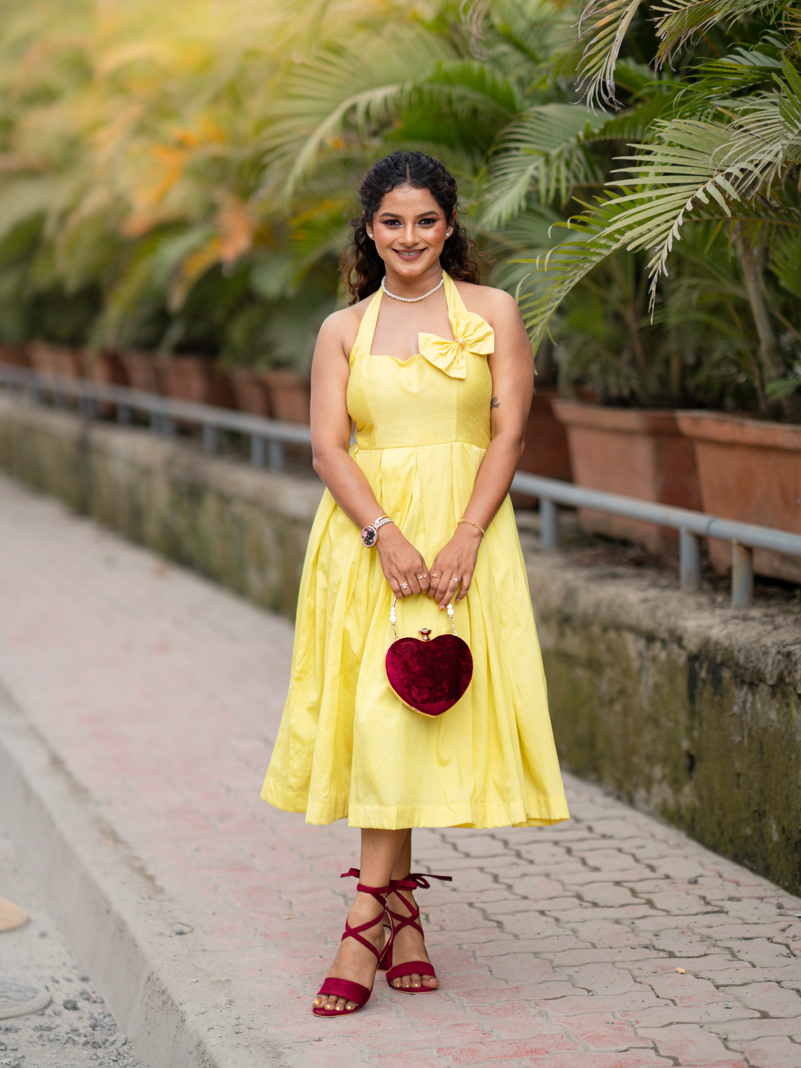 Sakshee Gandhi Yellow One Piece Dress Look