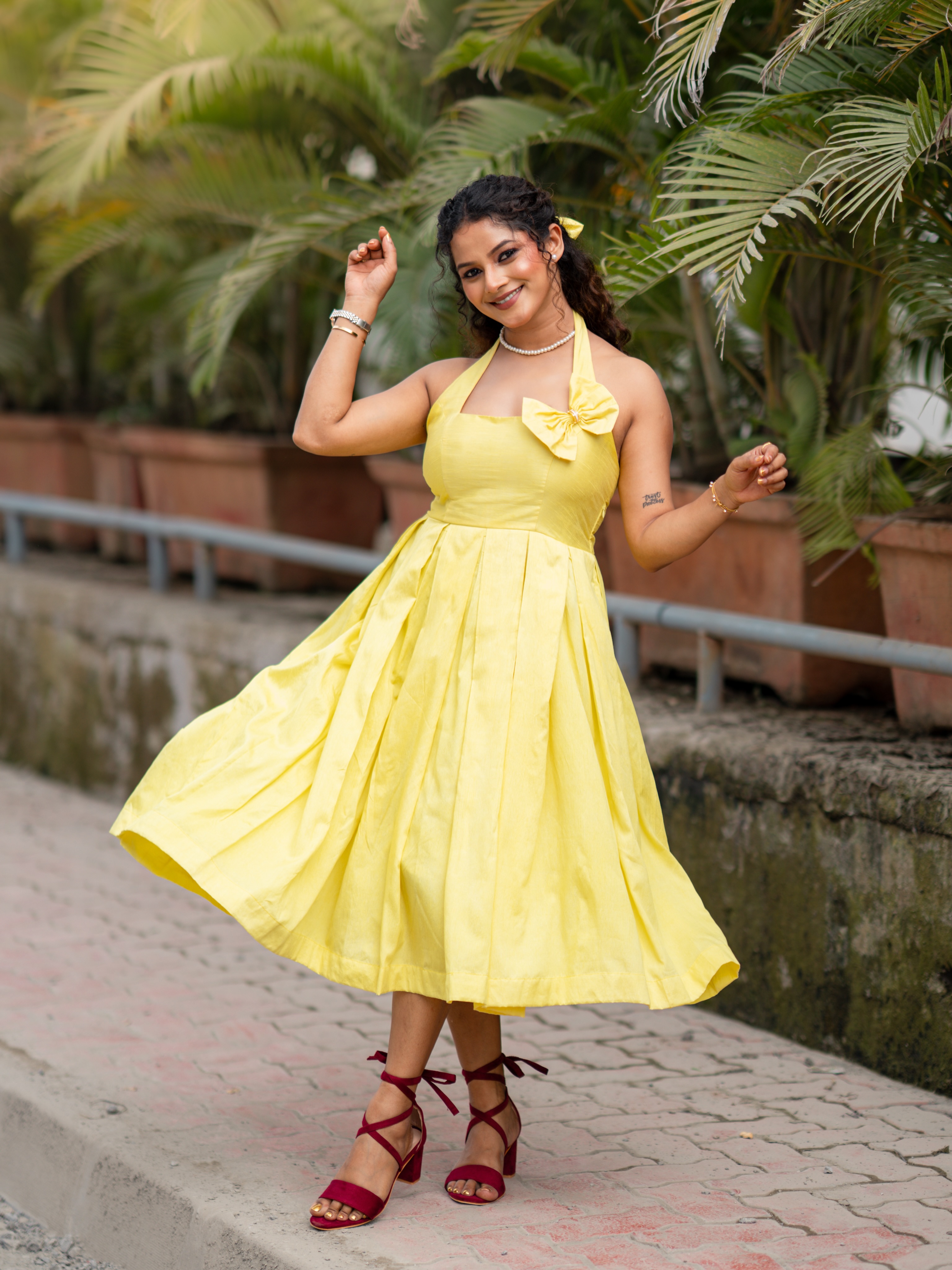 Sakshee Gandhi Yellow One Piece Dress Look